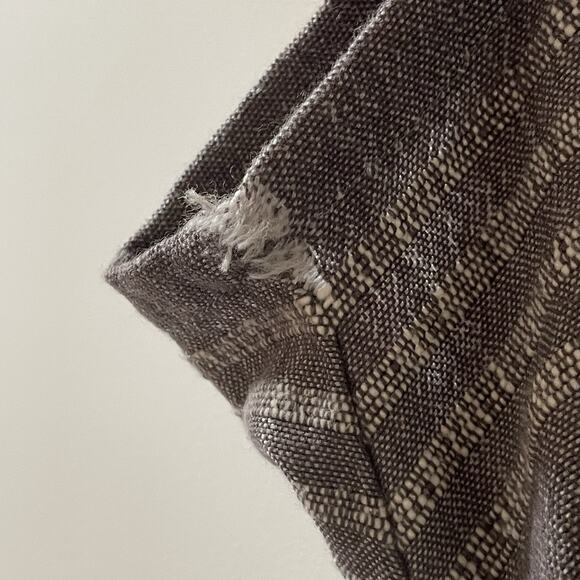 LemLem Gray Merino Wool Striped Dress Raw Hem Textured Knit Minimalist Natural M - Picture 12 of 13